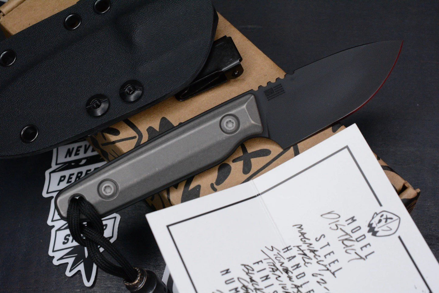 NEW OEGEDC District Fixie SW Ti Handle -Black Cera Magnacut Blade w/ Poison Bead