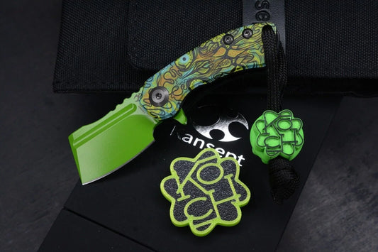 Koch x Kanscept Mini Korvid G10 Undead Green Blade w/Koch St. Paddy Patch & Bead
