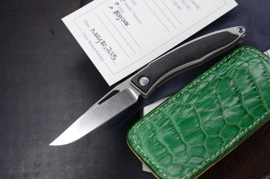 NEW Chris Reeve Mnandi Bog Oak Inlay Magnacut Blade w/ Robertson Gator Pouch