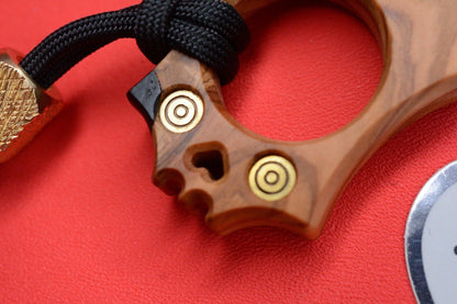 NEW Wkrmn Bonehead Wood / Brass Inserts Bottle Opener w/ Brass Etched  Bead