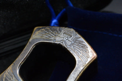 RARE++ Steel Flame XXXL Brass Sledge Paper Weight Engraved w/ RG Custom Skull