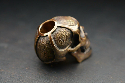 Rare Royal Creations Finest Segmented Full Skull Brass 100% Handmade USA 5/8”