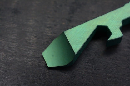 NEW Urban EDC Chaves Knives Ti Skeleton Pry Bar Ano-Green w/JRW Curator Bead
