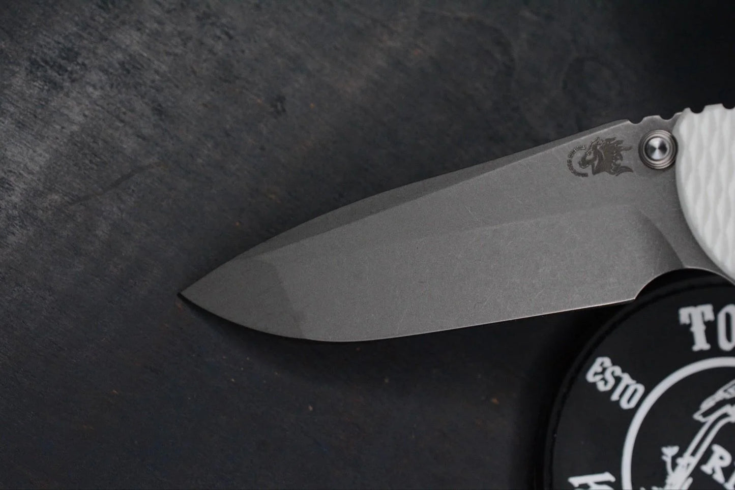 RARE Hinderer Spec Assembly XM-18 3.5” Spanto Battle Blue/Copper HDW / White G10