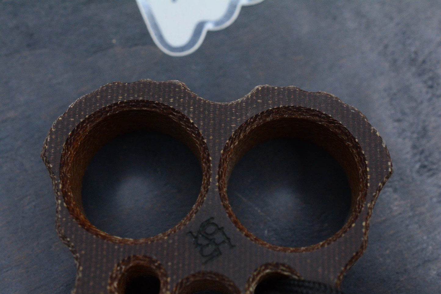 NEW Koch Culprit X Aged Micarta Bottle Opener w/Wkrmn Ultem Skull Bead Re Playge