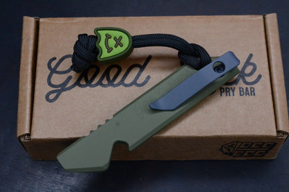 NEW OEGEDC x BladeHQ Good Luck Pry OD Green Cerakote Ti w/ Wkrmn Ghost Bead