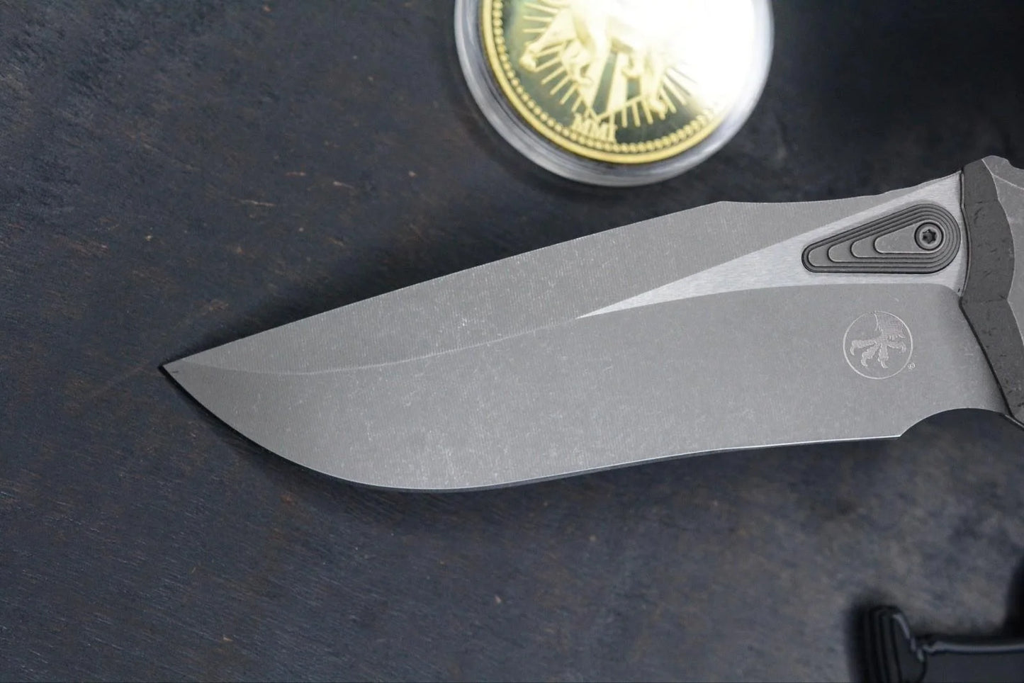 NEW Microtech Marfione Selects Amphibian Ti Handle Frag Pattern w/ Playge & COA