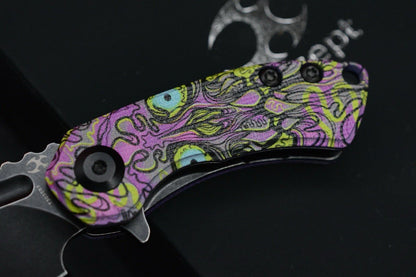 NEW Kanscept x Koch Mini Korvid Undead G-10 Black Blade Purple Handle