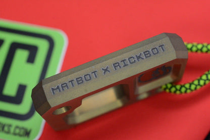 RARE+ MAT B0T EDC x RICK B0T B-Bot Brass B/O w/ Patch Z&C Micarta Bead Re Playge