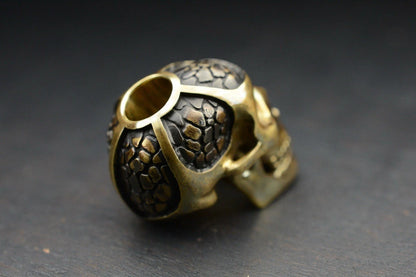 Rare Royal Creations Finest Segmented Full Skull Brass 100% Handmade USA 5/8”