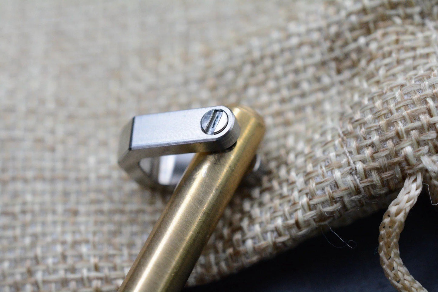 NEW Salt & Peppa Brass & Ti Bead Keyper Bead Holder w/Custom Droid  & Brass Bead