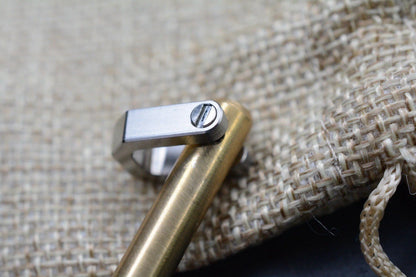 NEW Salt & Peppa Brass & Ti Bead Keyper Bead Holder w/Custom Droid  & Brass Bead
