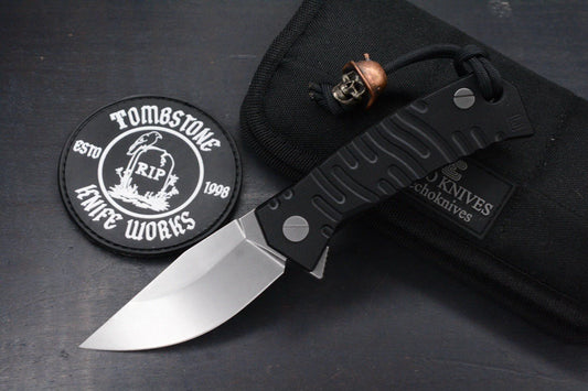 NEW Custom Knife Factory Echo Um Milled G-10 Clip Point w/Skull Bead & TKW Patch