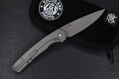 NEW Monterey Bay Knives Kain XL - Smooth Stonewashed TI / S90V USA w/ CKF Patch