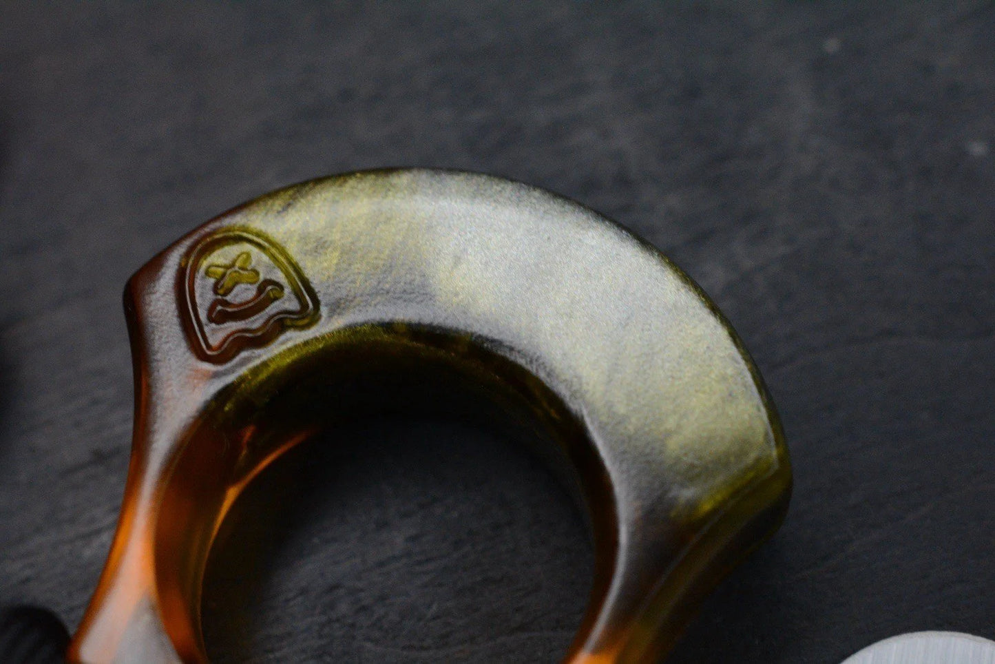NEW Wkrmn Bonehead Resin Cast Orange/ Black Bottle Opener w/ Wkrmn Skull Bead