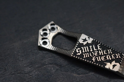 RARE Steel Flame x Ti2 Design 3-Hole Smile Mother F’er Clip Polished - Black