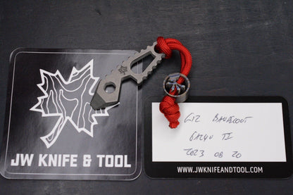 RARE JW Knife & Tool G12 Bandicoot Ti Pry w/ Flamed Ti Microtech Bead