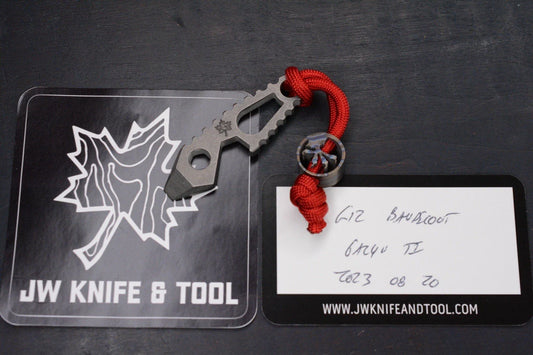 RARE JW Knife & Tool G12 Bandicoot Ti Pry w/ Flamed Ti Microtech Bead
