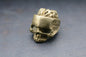 RARE Obsidian Design Brained Cranium Skull Bead Brass / Bronze