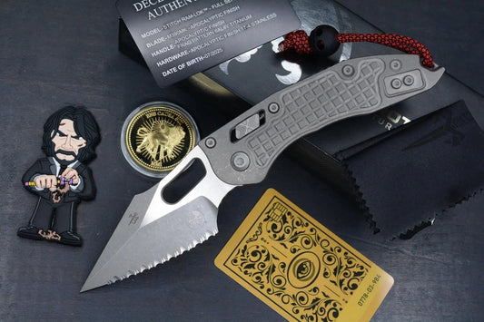 NEW Microtech Manual Stitch Marfione Select - Full Ti/ Frag FULL SERR w/ Playge