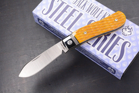NEW Jack Wolf K9 Jack Steel Series Yellow Jigged Bone Satin Blade