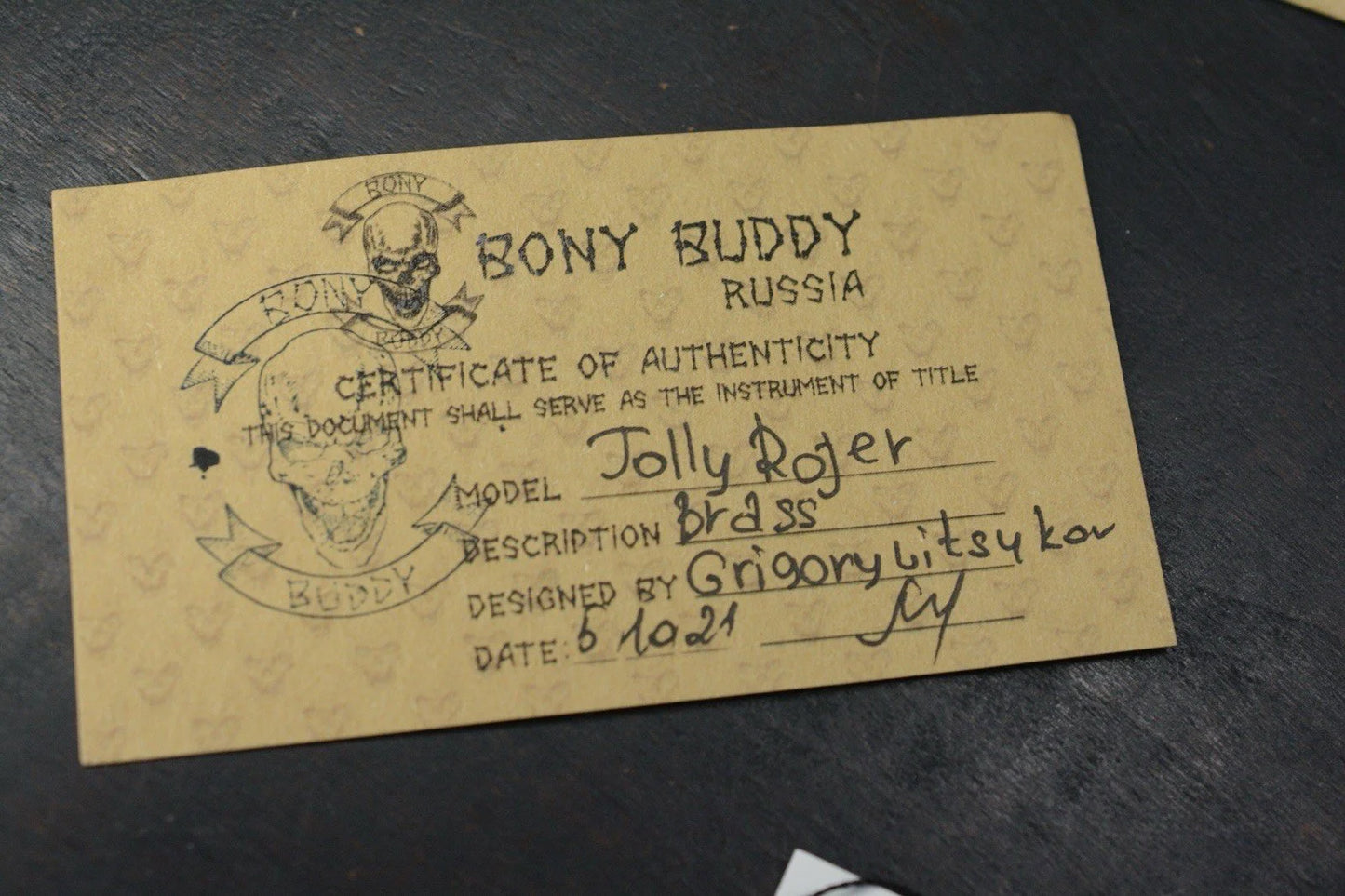 NEW Bony Buddy Jolly Roger Full Bronze Custom w/ COA Re Playge JRW Prometheus