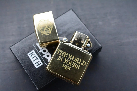 NEW KITH X ZIPPO SCARFACE 100% Zinc Alloy Engraved “The World Is Yours” Lighter
