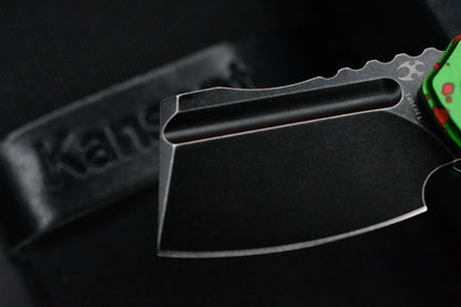 NEW Kanscept x Koch Mini Korvid Zombie Green Anodized Black Blade Flipper