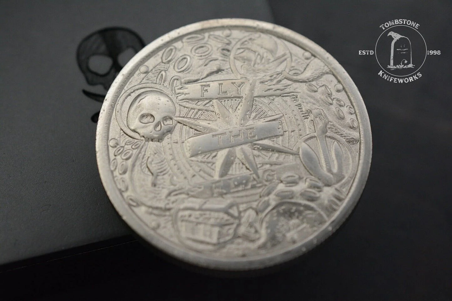 NEW Pete’s Pirate Life Fly The Flag V3 Ti Coin Full Custom w/ Wood Case
