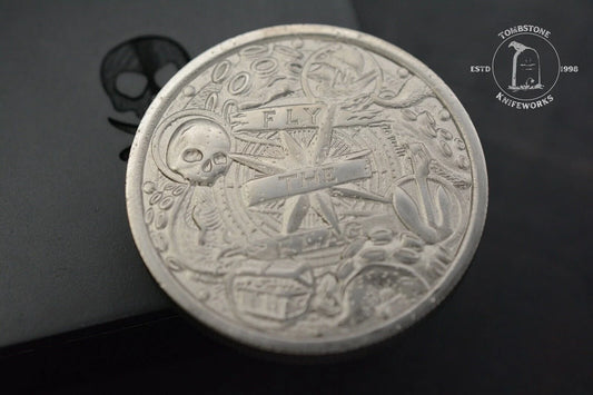 NEW Pete’s Pirate Life Fly The Flag V3 Ti Coin Full Custom w/ Wood Case