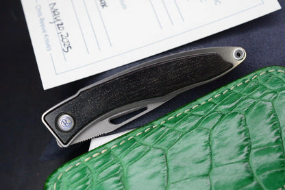 NEW Chris Reeve Mnandi Bog Oak Inlay Magnacut Blade w/ Robertson Gator Pouch