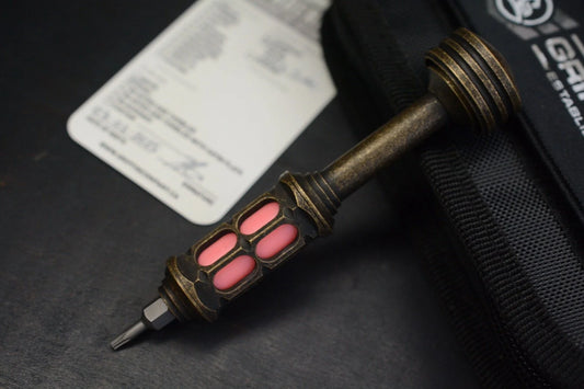 NEW Griffin Combat Pheonix Bit Driver Aged Brass w/ Glow Pink GITD Insert