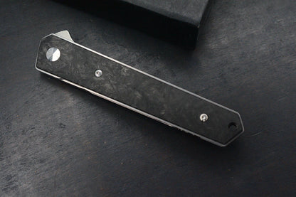 NEW Boker x Burnley Kwaiken Air Titan Hairline Finish Carbon Fiber Scale SN 252
