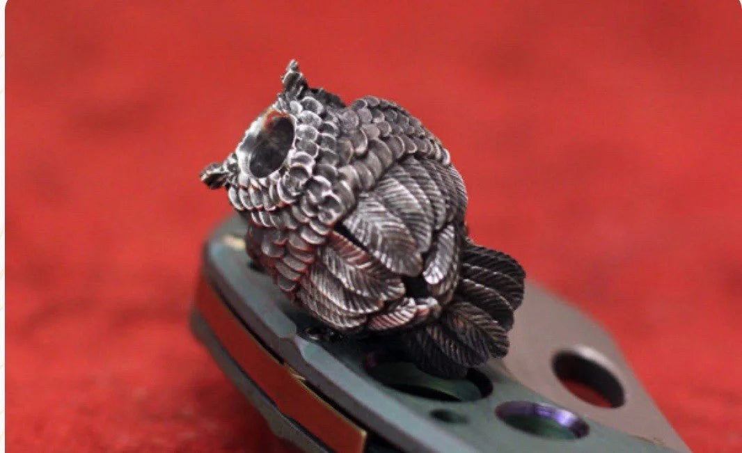 RARE Olamic Skull hunter Owl Bead 2016 Pewter