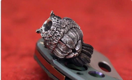 RARE Olamic Skull hunter Owl Bead 2016 Pewter