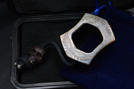 RARE++ Steel Flame XXXL Brass Sledge Paper Weight Engraved w/ RG Custom Skull