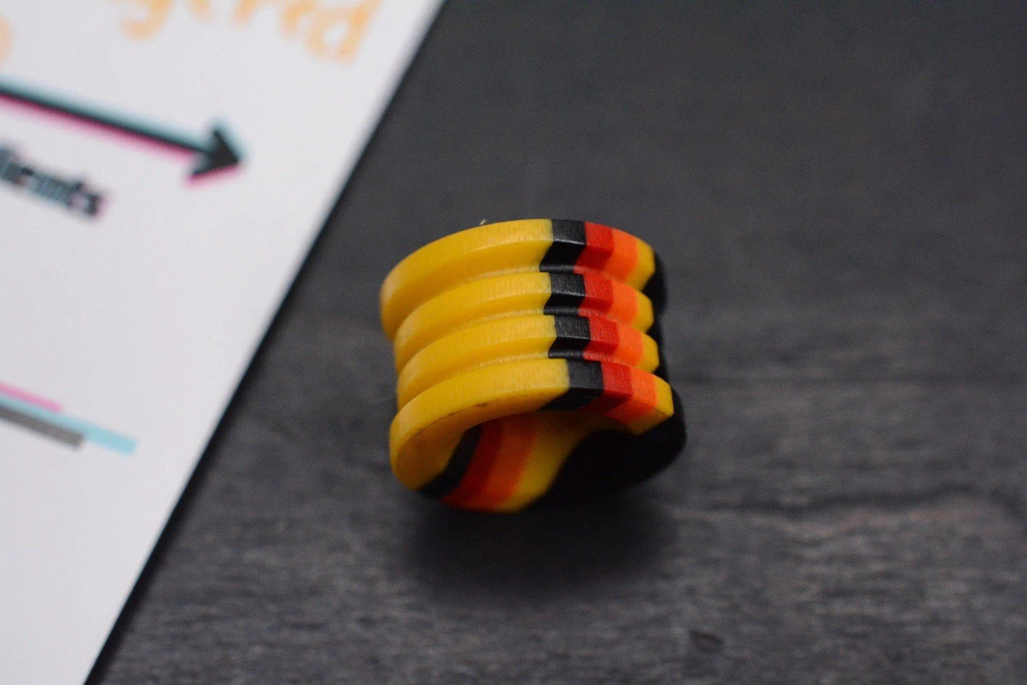 RARE Salt & Peppa EDC Shrime TRD Layered G10 Lanyard Bead Re Scoopy Loops