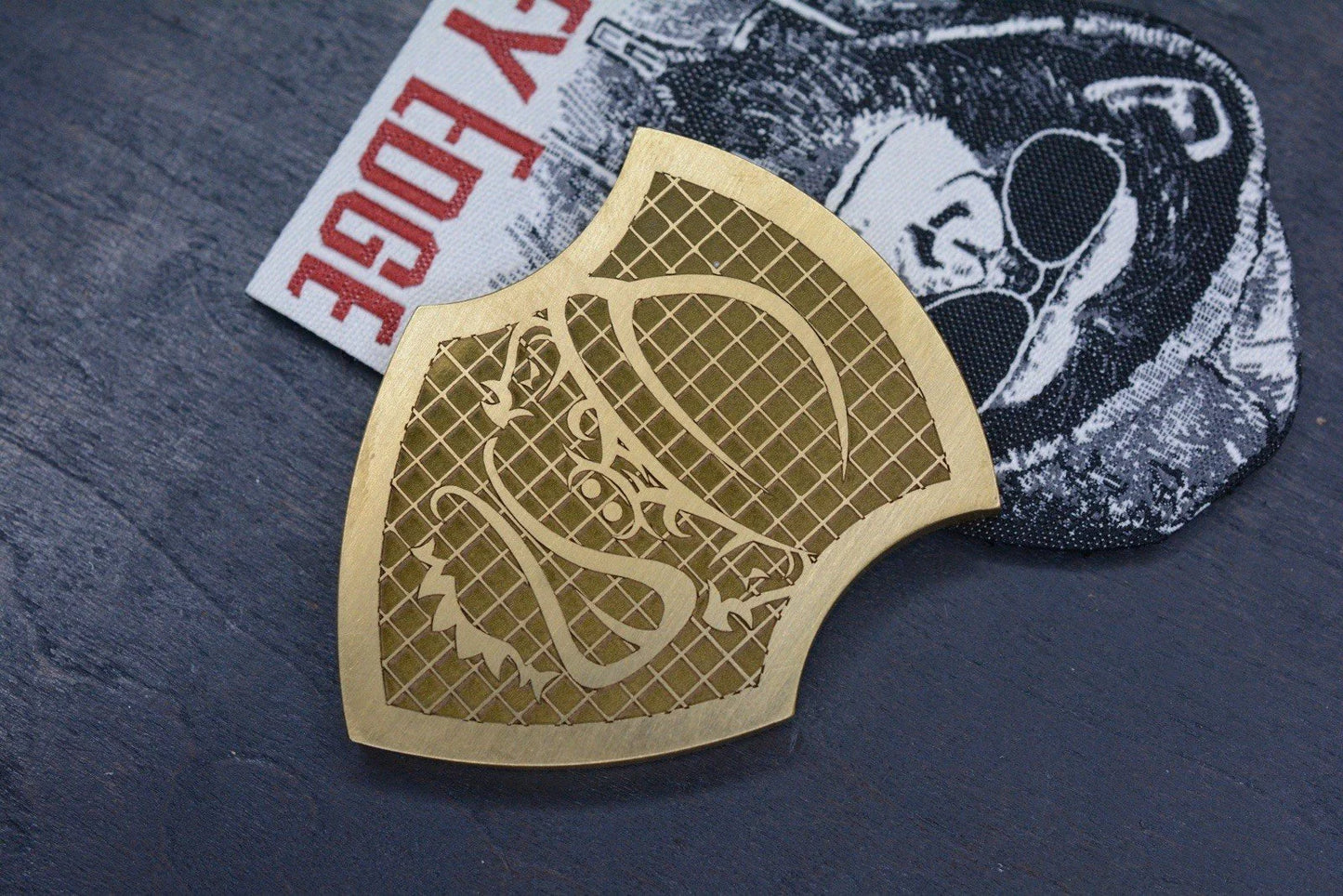 NEW Monkey Edge x Mick Strider Shield Medallion Brass Monkey Edge FRAG w/ Patch