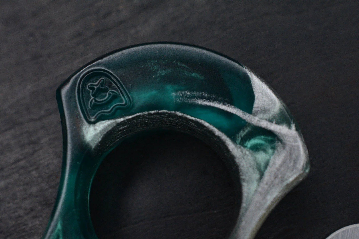 NEW Wkrmn Bonehead Resin Cast Blue/ Grey Bottle Opener w/ Wkrmn Skull Bead