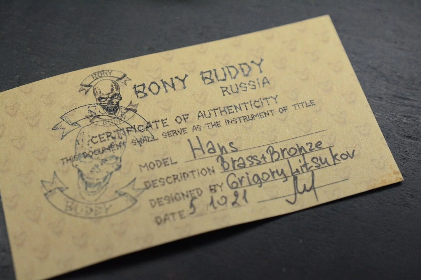 NEW Bony Buddy Machine Gunner Hans Brass & Bronze Custom w/ COA re Microtech