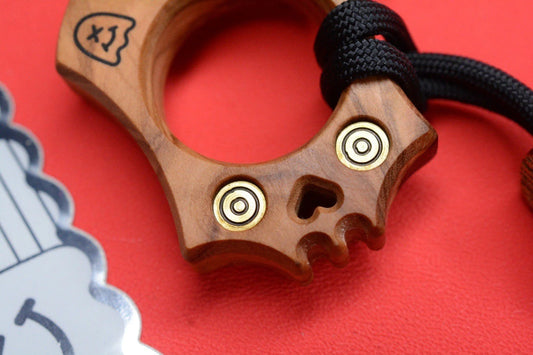NEW Wkrmn Bonehead Wood / Brass Inserts Bottle Opener w/ Brass Etched  Bead