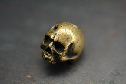 Super Rare 4t5 Design Vintage Brass Bullet To The Head Skull Bead