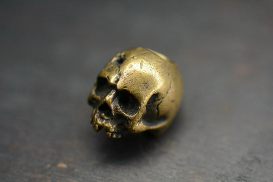 Super Rare 4t5 Design Vintage Brass Bullet To The Head Skull Bead