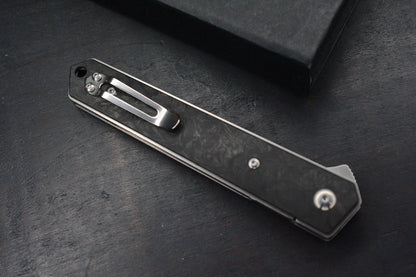 NEW Boker x Burnley Kwaiken Air Titan Hairline Finish Carbon Fiber Scale SN 252