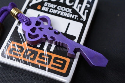 NEW Urban EDC Chaves Knives Ti Skeleton Pry Bar Ano-Purple w/Custom Bead Set