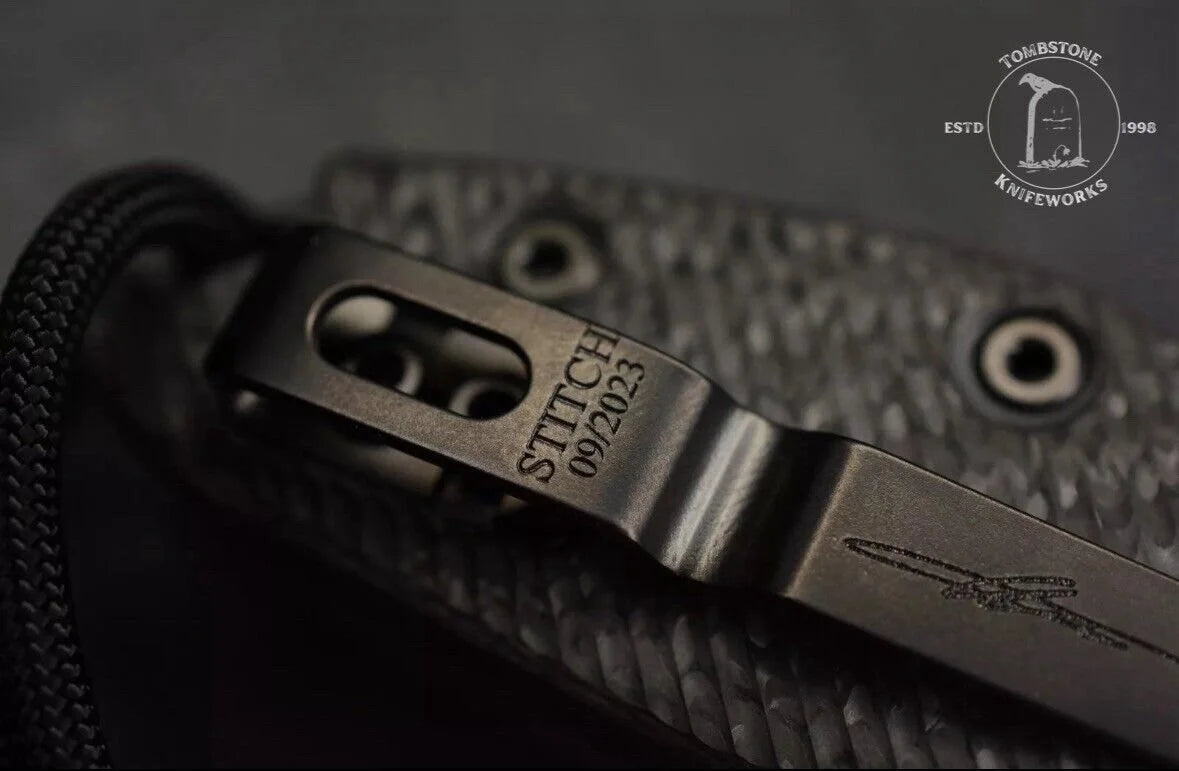 NEW Microtech Stitch-Manual Folder Shadow CF w/ Playge Patch & Bead