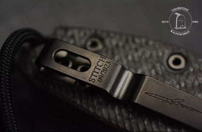 NEW Microtech Stitch-Manual Folder Shadow CF w/ Playge Patch & Bead