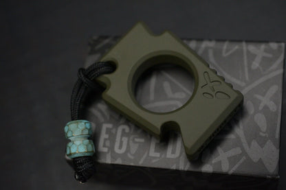 NEW OEGEDC Keystone V2 Bottle Opener OD GREEN w/ Custom Barbell Bead