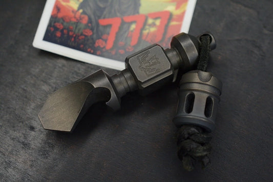 RARE 4T5 Design Templar Hand Stamped Blackened Aged Brass w/ 4T5 Bead