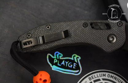 NEW Microtech Stitch-Manual Folder Shadow CF w/ Playge Patch & Bead